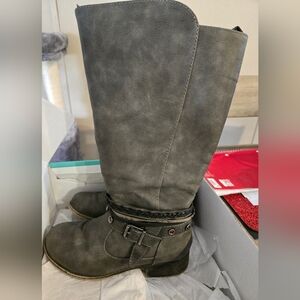 Maurices Size 5 Charcoal Devyn Wide Calf Western Style Tall Heeled Boots